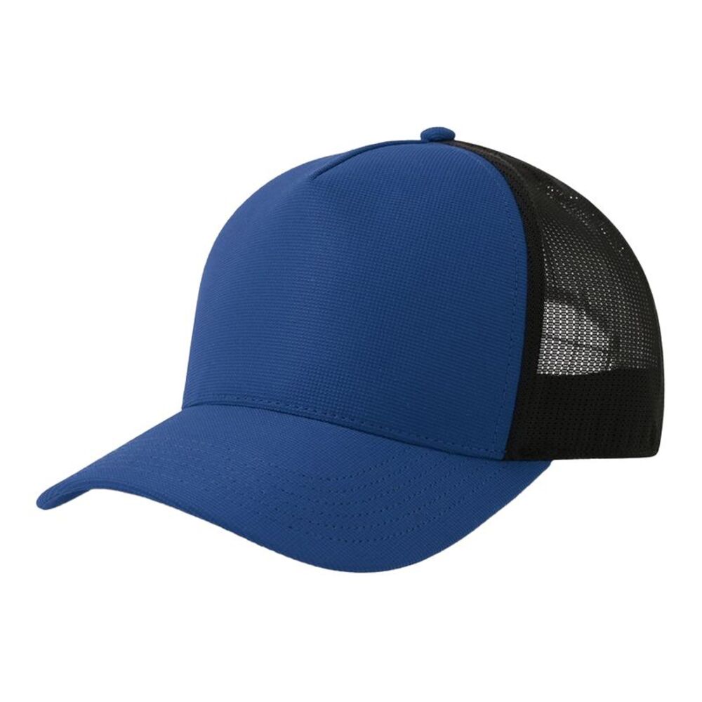 Atlantis Headwear Dempo 5 Panel Stretch Unstructured Trucker Cap / Royal Blue/Bl